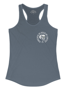 WOMENS FOREVER IN NEED OF COFFEE RACERBACK TANK