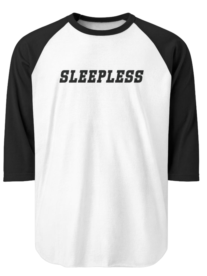 SLEEPLESS THREE-QUARTER SLEEVE RAGLAN TEE